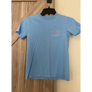 Southern Tide boys small fish red white and blue tee